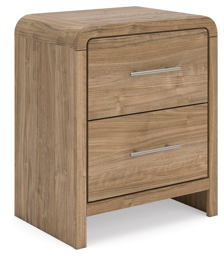 Gramburg - Two Drawer Night Stand - Warm Natural Brown